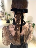 結婚式ヘアセット編みおろし