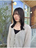 ［rena］顔周りザクザクレイヤー×艶感ラベンダーグレージュ