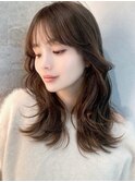 くびれヘア/顔周り/韓国/レイヤーカット/黒髪/ミディアム北千住