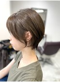 【丸みショート&ミントベージュ】
