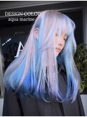 デザインカラーケアブリーチダブルカラー水色カラーペールブルー