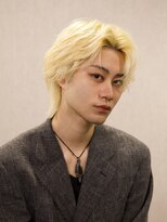 アッシュ 吉祥寺店(Ash)&nbsp;毛流れセンターパートウルフ抜きっぱなしブリーチブロンドカラー