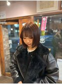 切りっぱなしボブ×ブラウンカラー【多幸感×儚さ】
