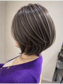 立体感と透明感◎大人ハイライトグレージュ