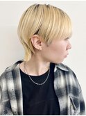 【松戸アイダ】マッシュショート/ブロンドカラー/マッシュウルフ