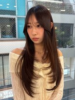 センネ 竹下駅前(Senne)&nbsp;竹下レイヤーカット/グレージュ/ロングレイヤー/前髪顔まわり
