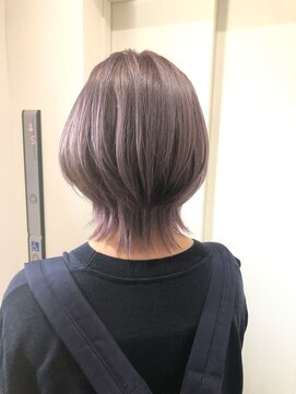 ルー(loup) ☆ピンクラベンダー☆ブリーチ/ダブルカラー/ウルフカット/福岡