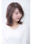 【Aliru】くびれヘア外ハネボブベージュカラー似合わせカット