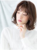 大人かわいい前髪パーマくびれＡラインボブg小山20代30代40代