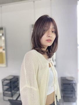 ディジョン(Dijon) 韓国顔まわりレイヤーカットグレージュオリーブベージュブラウン