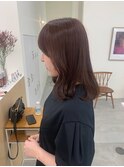 ミディアムボブ カカオブラウン