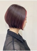 フェースフレーミングインナーカラーボブ