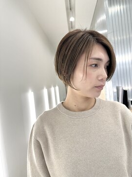 リノア 鵠沼海岸(LINOA) デザインカラー/レイヤーカット/ウェットヘア/オリーブベージュ