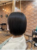 ナチュラルボブ前髪あり２０代３０代４０代ショートボブ