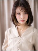 インナーカラー大人可愛い前下がりAラインボブY戸田公園20代30代