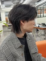 メンズセンターパートニュアンスパーマ毛流れ縮毛矯正刈り上げ