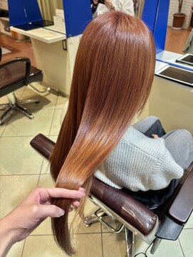 ハイマインド(HIGH MIND) ブリーチなしダブルカラー！オレンジベージュ