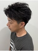 メンズリバースショートツイストパーマフェザーパーマ刈り上げ