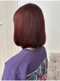 10代20代30代40代50代　暖色カラーボブスタイル