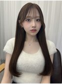ロング流し前髪顔周りカットサイドバングおくれ毛レイヤー