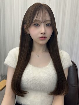 プラチナ(PLATINA) ロング流し前髪顔周りカットサイドバングおくれ毛レイヤー