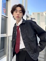 グリーンミドル(GREEN middle)&nbsp;ナチュラルパーマ×ブラウンカラーで作る抜け感メンズスタイル