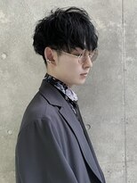 メンズサロン トレヘアー 京都烏丸店(tRe hair)&nbsp;ブルーブラック　フェザーパーマ　サーフカール　センターパート