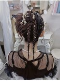 アップヘア／お団子ヘア／韓国風ヘアアレンジ