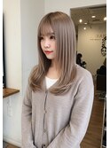 レイヤーロングベージュ20代30代40代くびれエクステ韓国ヘア