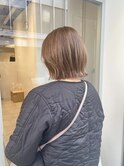 ブリーチなしダブルカラー/ブラウンベージュ/くびれヘア