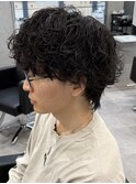メンズマッシュパーマニュアンスパーマスパイラルパーマ刈り上げ