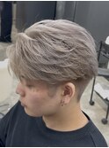 フェザーショートフェザーパーマセンターパート熊本メンズカット