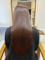 ロッカ(ROCCA)&nbsp;ロング×ストレート×髪質改善×艶髪×チェリーブラウン