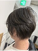 透明感アッシュグレーショート