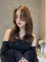 エヌ 大阪梅田茶屋町(enu) 韓国風顔まわりレイヤーカット×ショコラブラウン