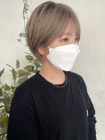 トレヘアー 京都 烏丸(tRe hair)&nbsp;ショートボブ　ミルクティーベージュ