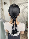 ツインアレンジ　ツインポニー　タイトヘア　カチモリアレンジ