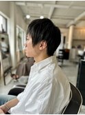 MEN'SHAIRウルフアッシュブラックカルマパーマダークアッシュ
