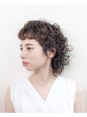 ウルフ/パーマ/ショートバング/オン眉/レイヤーカット/豊橋/田原