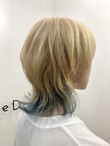 シェミール(CHEMIR)&nbsp;ニシグチstyle【マッシュウルフ/抜きっぱなし/裾カラー水色】