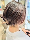 前下がり ショート 小顔