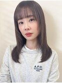 透明感グレージュ/シースルーバング