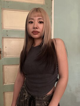 ランプ 代官山(the lamp) ブリーチ無しダブルカラーパープルレイヤーカットローライト