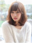 美髪ゆるふわモテ髪フェミニン小顔前髪似合わせくびれヘアミディ