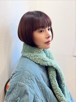 グリーンミドル(GREEN middle)&nbsp;ミニボブ/切りっぱなしボブ/ワイドバング/ピンクブラウンカラー