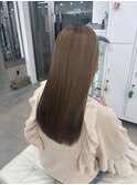 韓国顔まわりレイヤーカットグレージュオリーブベージュブラウン