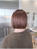 30代40代◎春色グレージュ◎ストレートボブ