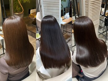 グリンプス 大濠店(Glimpse)の写真/染めるたび潤う新体験！白髪やパサつきの原因を除去する『水素カラー』で、未来まで輝く美髪へ髪質改善