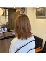 アルマヘアー(Alma hair by murasaki) ◎外ハネレイヤースタイルのオレンジベージュカラー◎