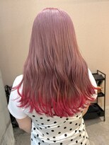 ラニヘアサロン(lani hair salon)&nbsp;ピンク×レッド/裾カラー/エンドカラー/デザインカラー/